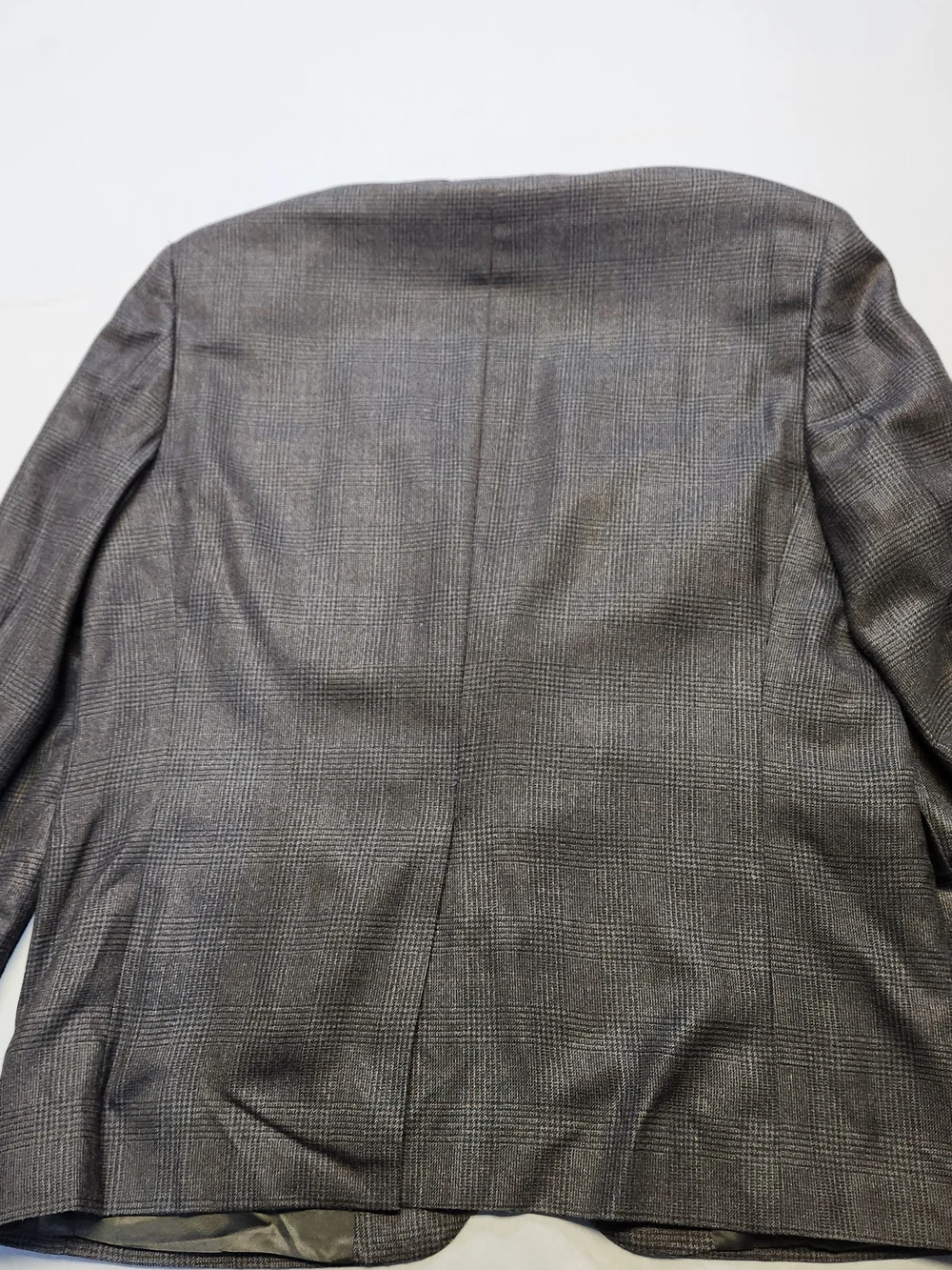Joseph & Feiss International Sport Coat Blazer 44 Short 44S Silk Wool Plaid Gray